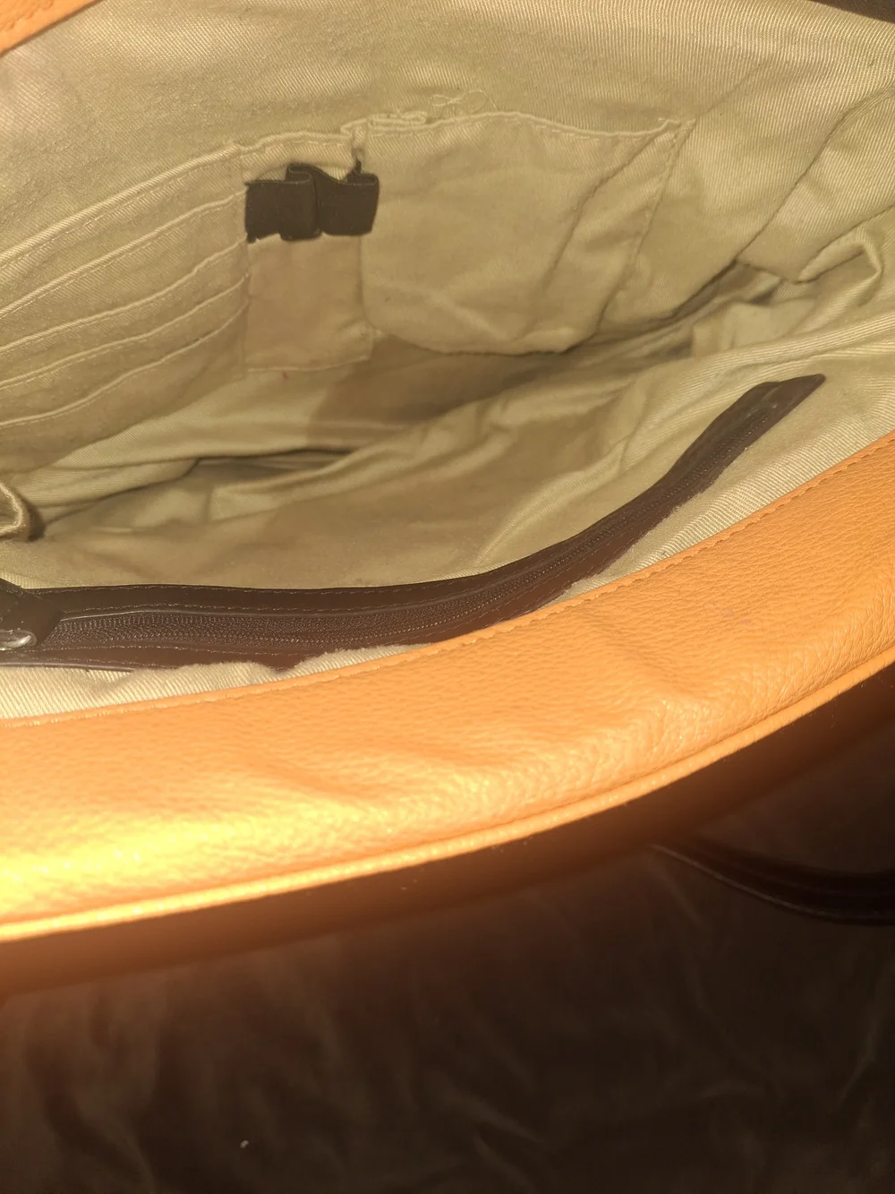 Orange Tote Bag with Black Handles